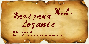 Marijana Lozanić vizit kartica